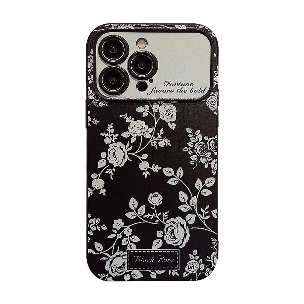 French Small Florals Suitable for IPhone14 Apple 16 Mobile Phone Case 13promax Dark Wind 11 All Inclusive 15 Huawei