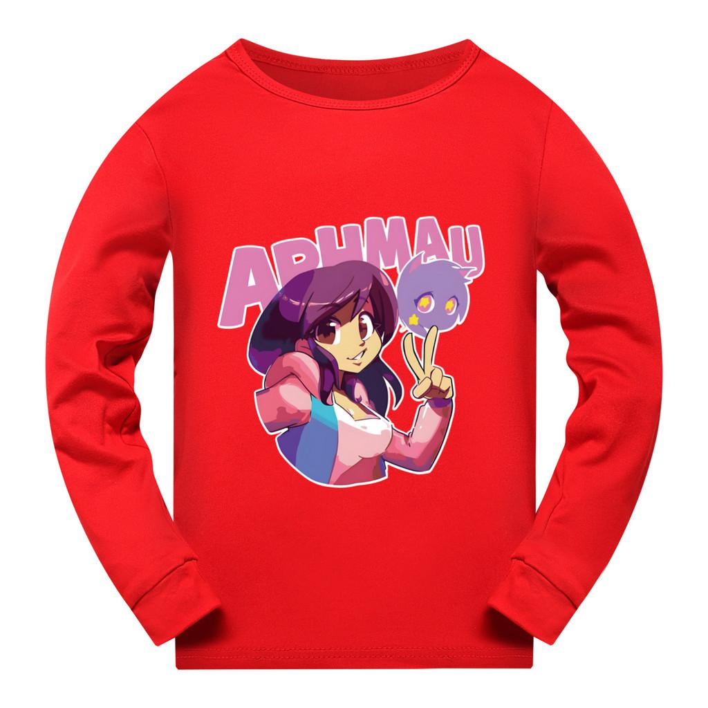 5369 Детская футболка для девочек с принтом APHMAU, с длинным рукавом