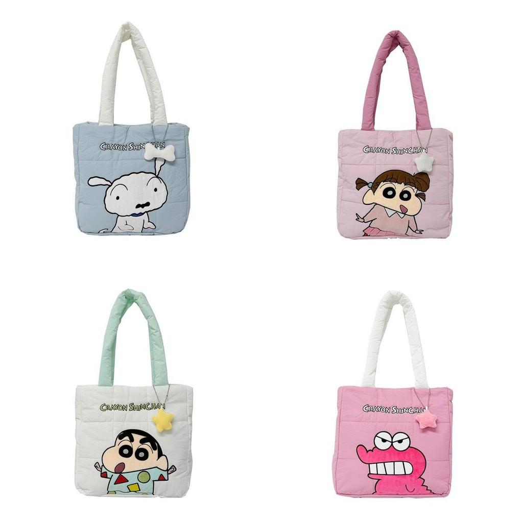 Crayon Shinchan Nylon Tote Bag With Letter Design For Daily Use