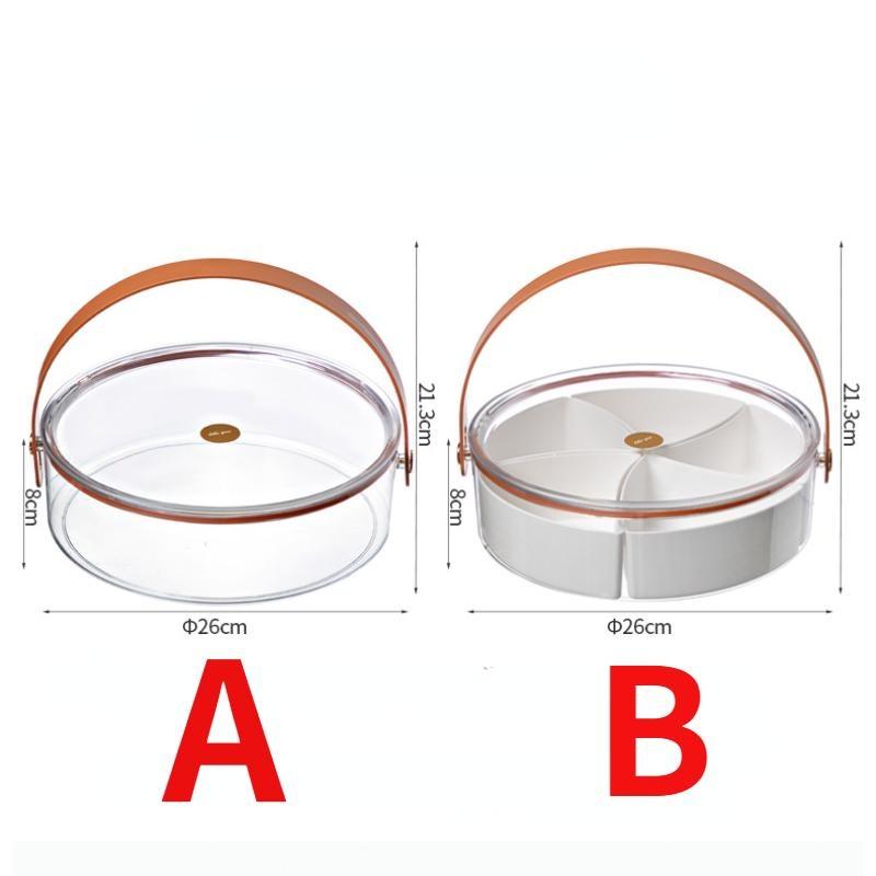 Прозрачная портативная простая коробка для сухофруктов с крышкой, герметичная коробка для закусок и конфет с отделениями