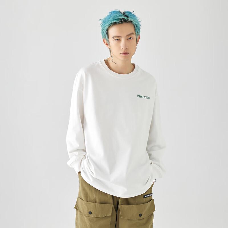 GOLFCROSS Shadow Logo Pure Cotton Long Sleeve T-Shirt