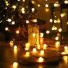 Solar LED Frosted Round Ball String Lights for Christmas and Birthday Decorations