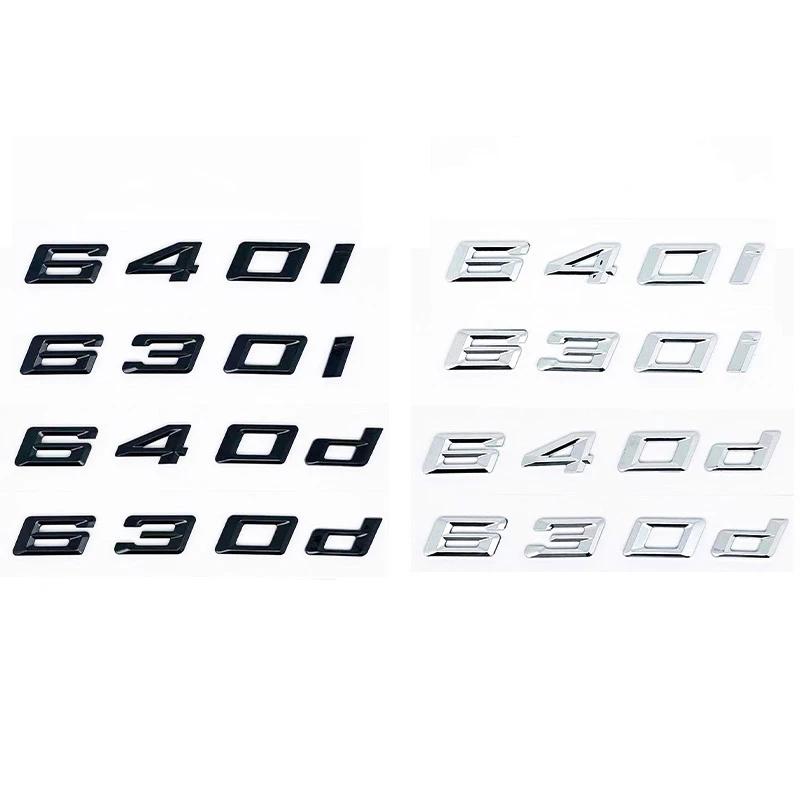 Глянцевый черный ABS буквенно-цифровой значок для BMW E63 E64 F06 F12 F13 G32 - 630i 630d 640i 640d XDrive SDrive - Ярко-серебристый автомобильный эмблема yk2