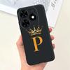 Чехол для Tecno Spark Go 2024 Обложка BG6 Милые 26 Букв Корона Силиконовые Чехлы для Телефона Для Tecno SparkGo 2024 Бампер Ударопрочный Funda