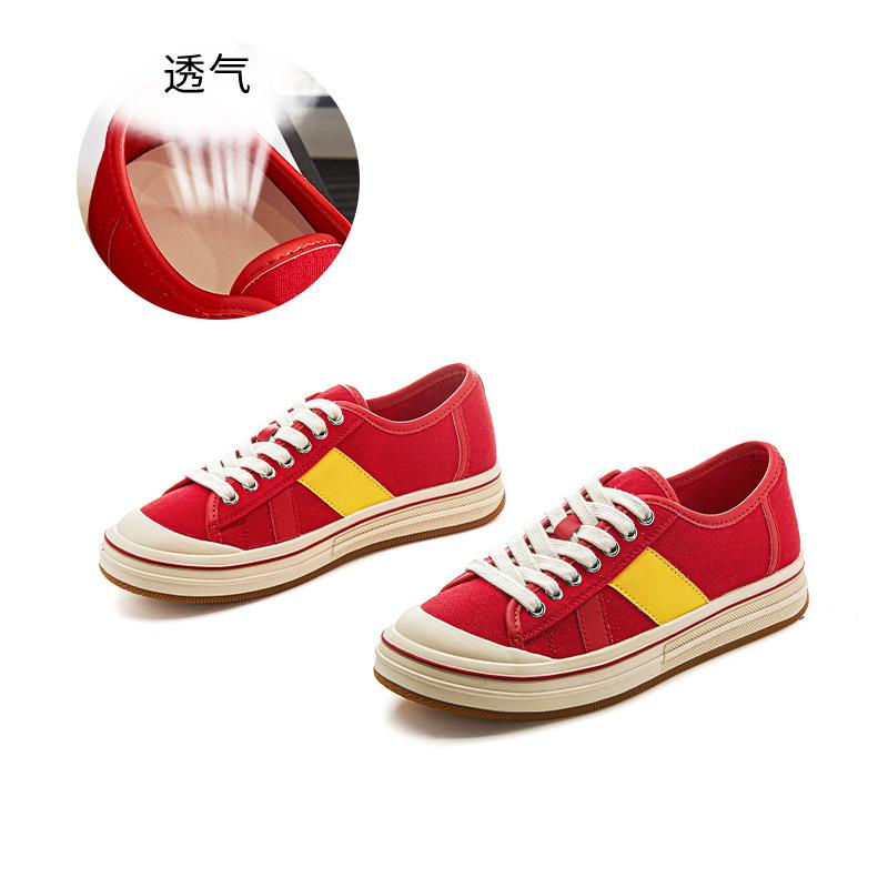 Внутренняя высота увеличивается на 2 см, классические парусиновые туфли, лето 2025, новые повседневные туфли на толстой подошве, подходящие по цвету, универсальные маленькие белые туфли