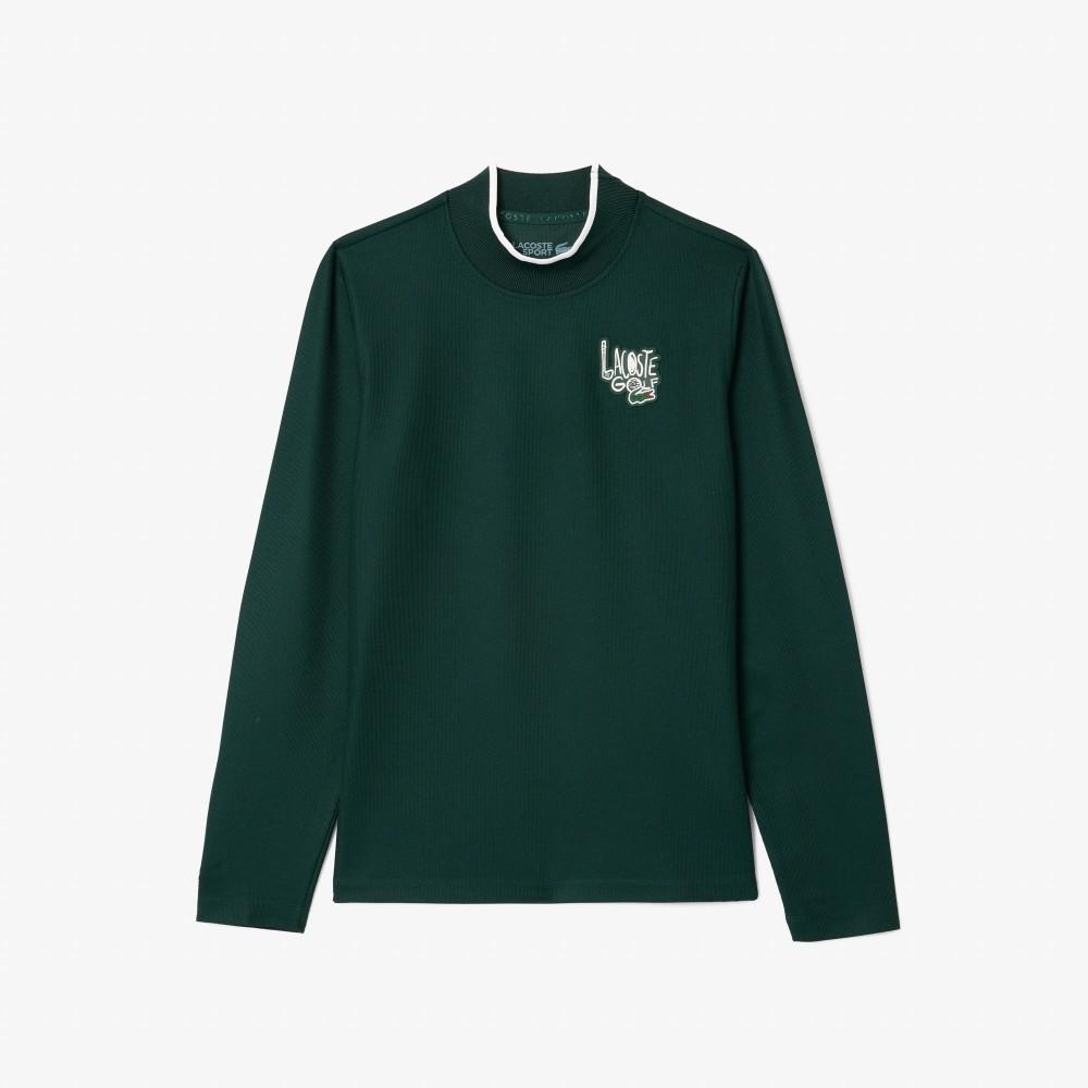 [lacoste] Women's Graphic Point Semi High-Neck Long-Sleeve T-shirt TF2765-54NYZP