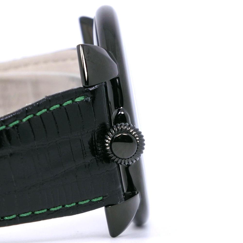 Gaga Milano Manuare Singh Watches 5092 black blackDial Stainless Steel/leather Quartz Analog display mens Used