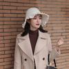 Lady Autumn Winter Chenille Fisherman Hat Solid Color Bowknot Wild Pleated Sunshade Retro Hat