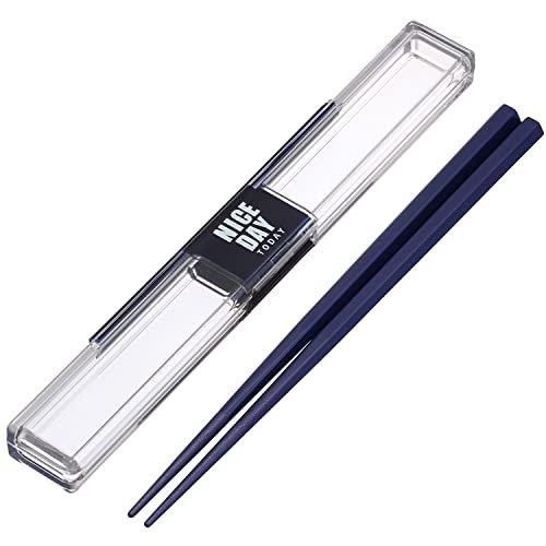 Lustroware NiceDay Bento Cutlery Set 18cm Chopsticks and Spoon with Silent Grayish Beige Case H-600 GB