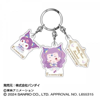 Sanrio Да Precure 5 Gogo X Персонажи Sanrio Тройной акриловый брелок 06 Milky Rose X Kuromi