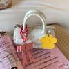 A Niche Design with A Small Floral Bow for Commuting A Multi-purpose Hand-held Shoulder Bag