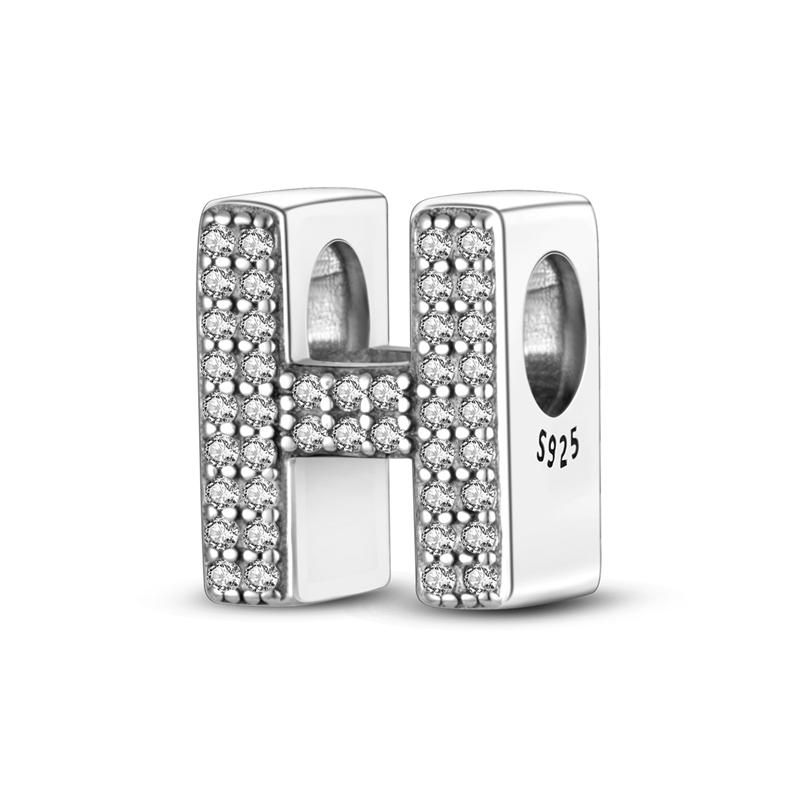 Шармы Оригинальные Циркониевые Английские Буквы Серии Бусины Подходят для Браслетов Ожерелье Женский Шарм Медь Роскошь DIY Ювелирные Изделия Подарки