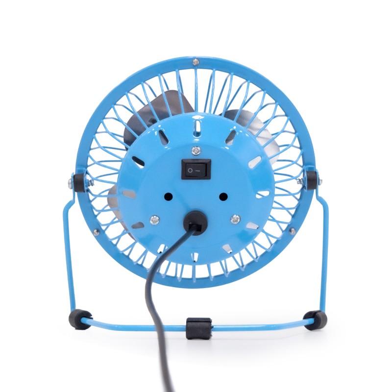 Pullman - Mini Ventilateur De Bureau Usb - Portable, Léger, Orientable - En Métal Bleu