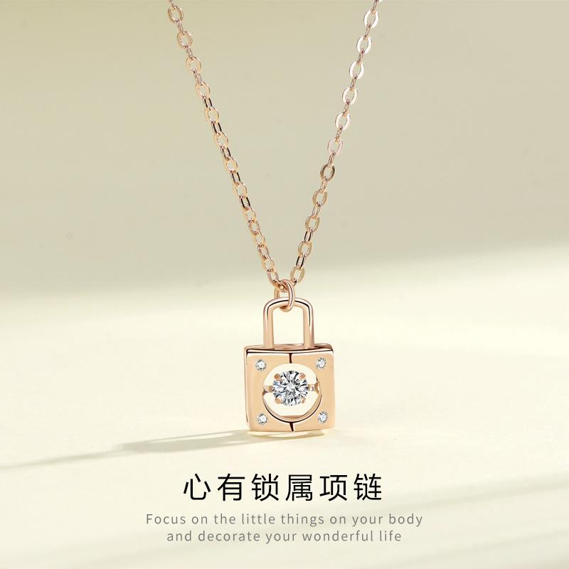 Умное ожерелье Heart Lock, женская мода, цепочка на ключицу, бьющееся сердце, бриллиантовая подвеска, ювелирные изделия