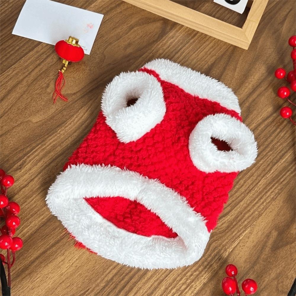 Chinese Knot Buttons Dog New Year Clothes Soft Dog Fleece Vest Embroidered Comfortable Pet Tang Suit for Cats and Dogs