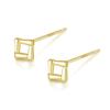 Earrings Silver925 Silver Gold Pink Gold 18K Coating Compatible with Metal Allergies Triangle Triangle Square Square Cool Simple (Square Yellow Gold)