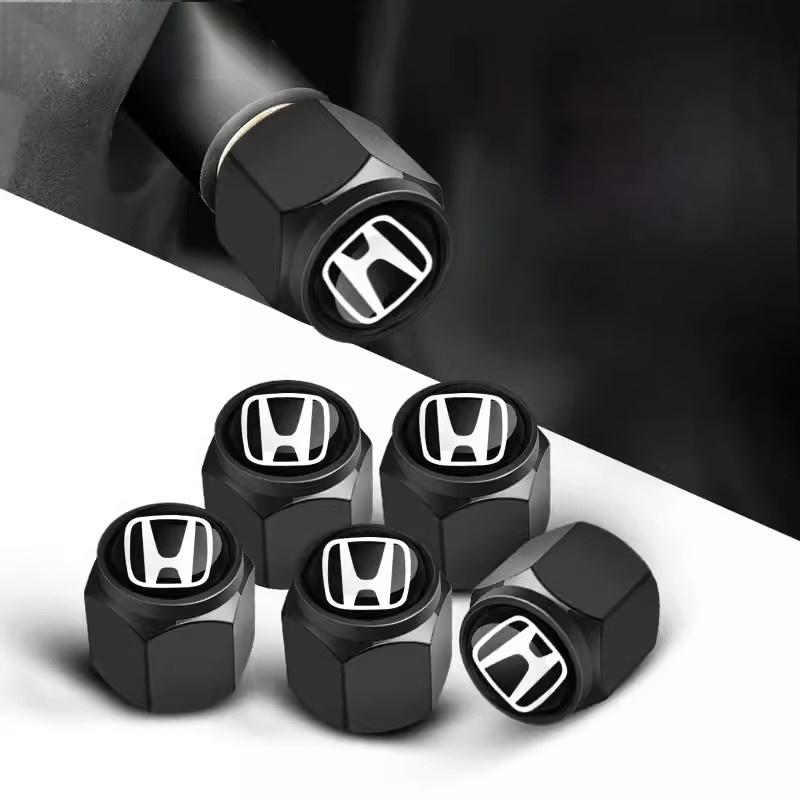 5Pcs Metal Car Wheel Tire Valve Caps Stem Case Cover For Honda Civic FIT CRV Accord Jazz HRV Stepwgn Prelude Insight Odyssey CRZ akg256