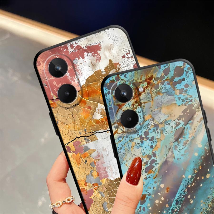 Ретро Чехол с ржавыми пятнами для Realme C25 C21 C33 C35 C53 C55 GT Master Neo2 12 14 C15 C12 Nazro 50 50i P3 Ultra 11 Pro Чехол для телефона