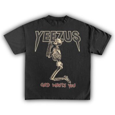 Yeezus Kanye West Американский рэпер Хлопковая футболка Женская Унисекс Вещь для фанатов Короткий рукав Ретро Топы Летняя Винтажная оверсайз