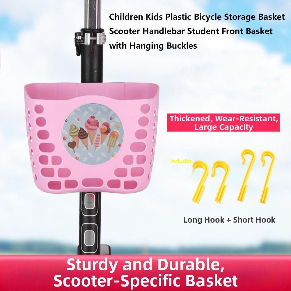 Plastic Children Kids Basket Multicolors Student Front Basket Bike Carrier Bag Bike Accessories