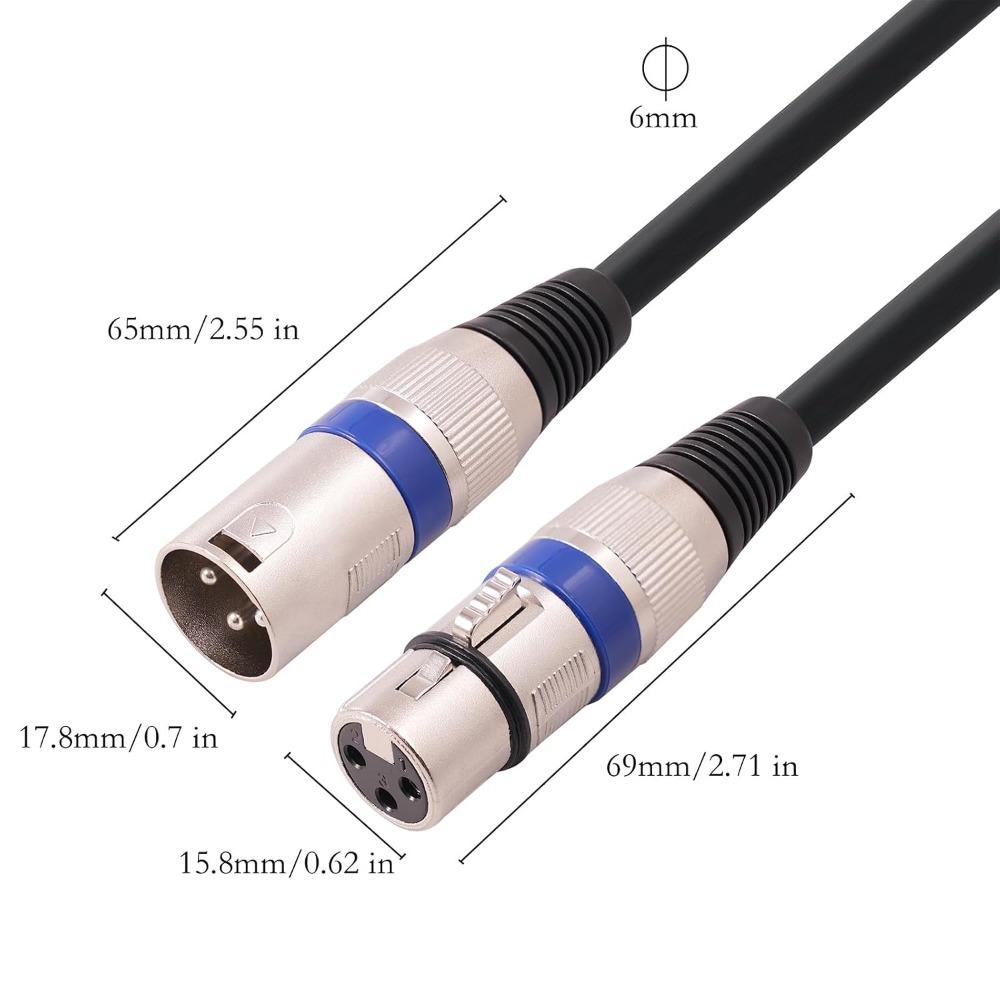 10pcs Colorful XLR Cable Balanced Audio Cable Noise Free Cable Microphone Speaker Cord Microphone Patch Cable Stage Mixer