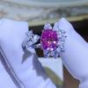Кольцо с розовым муассанитом 3 карата с тестером бриллиантов - Европейская американская мода Хит продаж
