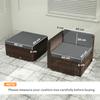 7-Piece Patio Furniture Cushions, Outdoor Loveseat Cushion with Removable Covers for Rattan Furniture, 60x60 cm, Dark Grey
