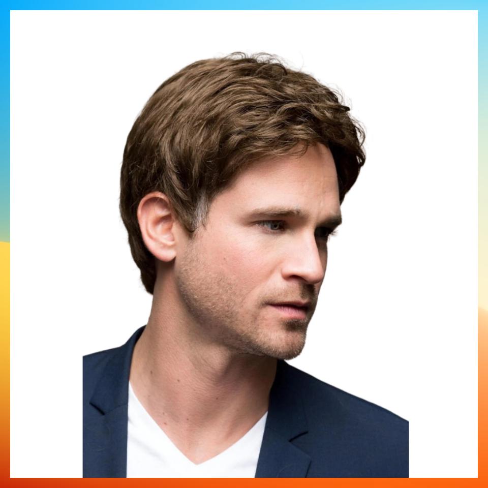 2025 Европейский модный короткий прямой парик для мужчин HW760