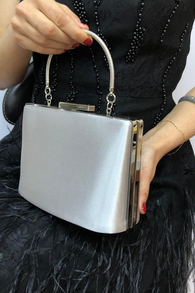 Women's Stylish and Useful Evening Dress Bag Women's Satin Black Evening Dress Clutch Portfolio Ladies Bag