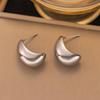Elegant Retro Stainless Steel Earrings with Exaggerated Design for Women