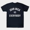 Мужская черная футболка с принтом John Wick Vs Everybody Печать на трансферной бумаге без вырезания Хлопковая футболка