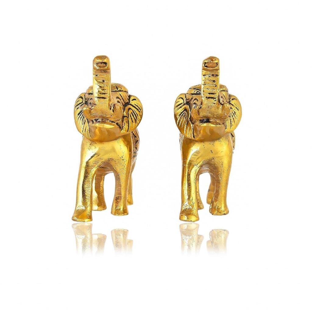 Set of 2 Trunk Up Elephant Decorative Items for Home, Show Pieces for Home Decor,Elephant Decorative Items for Living Room,Showpiece