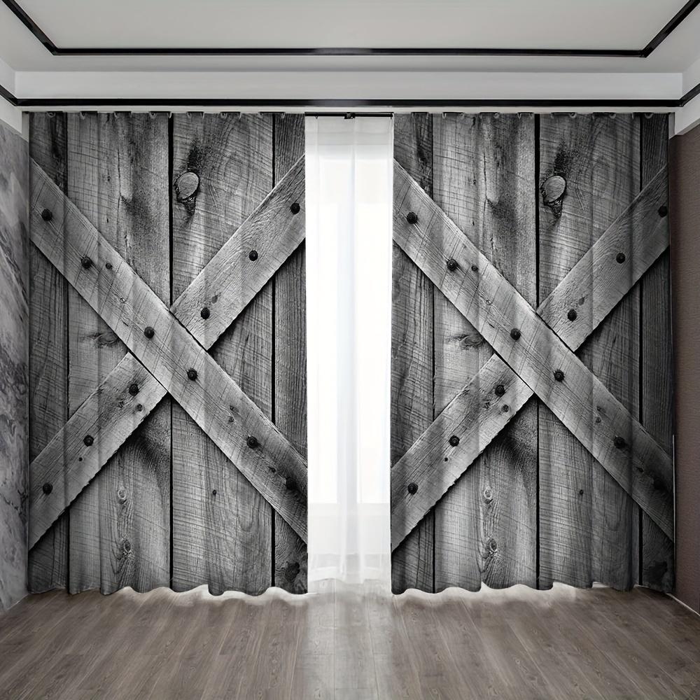 2 шт. деревенская занавеска на окно старая деревянная дверь амбара узор фермерский дом сельская местность деревня сельский принт занавеска для кухни комната