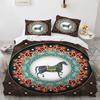 Mandala Duvet Cover Set Boho Style Horse Pattern Chic Polyester Comforter Cover King Twin Size for Teens Adults Kids Bedding Set