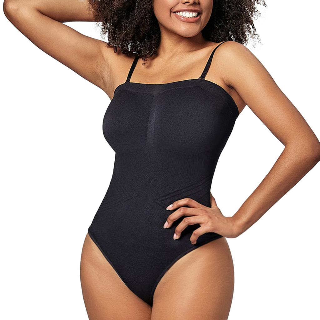 Утягивающее боди без бретелек для женщин, утягивающее боди, цельный комбинезон, бесшовные стринги, утягивающее боди со съемными бретелями