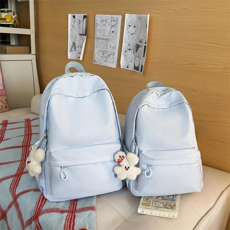 Однотонный школьный рюкзак для женщин, большой емкости