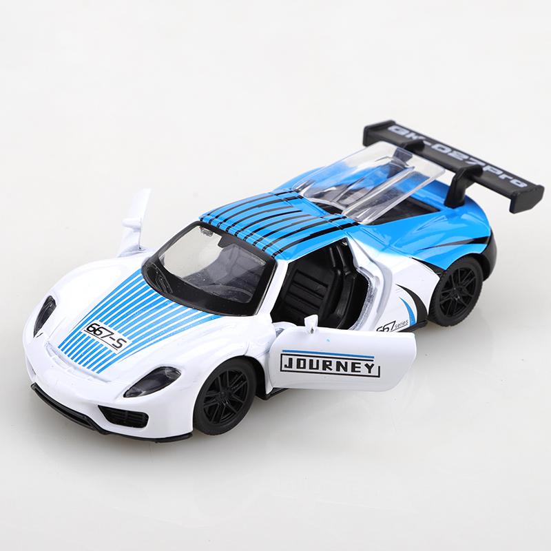 Упакованная 1.36 сплав 918 инерционная гоночная машинка для трека, детская игрушка, подарок на день рождения, стильные контрастные цвета, игрушка из сплава.