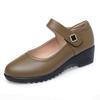 Women's Wedge Shoes Women Ankle Strap Casual Flat Shoes Woman Work Office Pumps Comfort Genuine Leather Shallow Mouth Mom Shoes