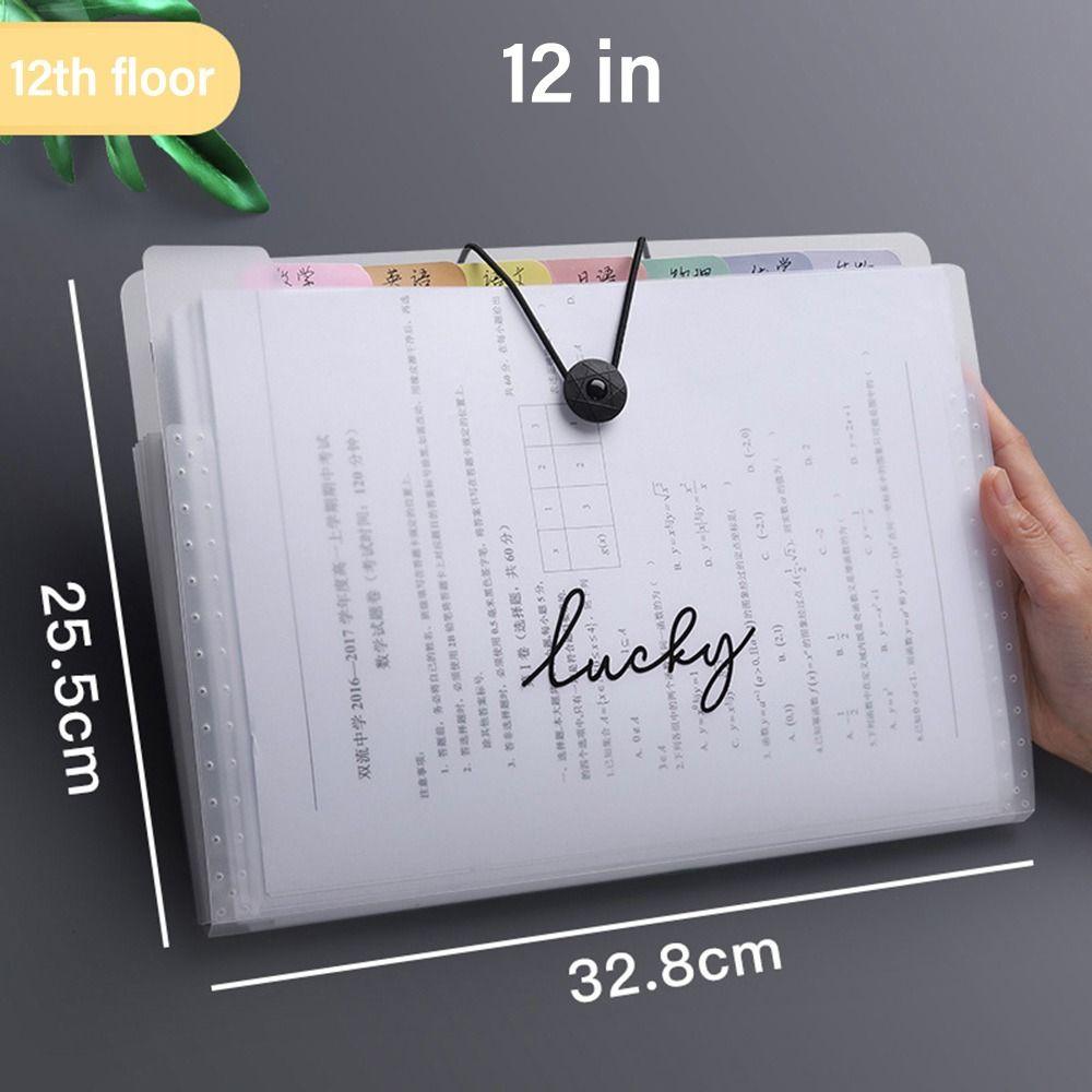5/8/12 Pockets Test Paper Storage Folder Large Capacity Document Bag Fashion File Organizer