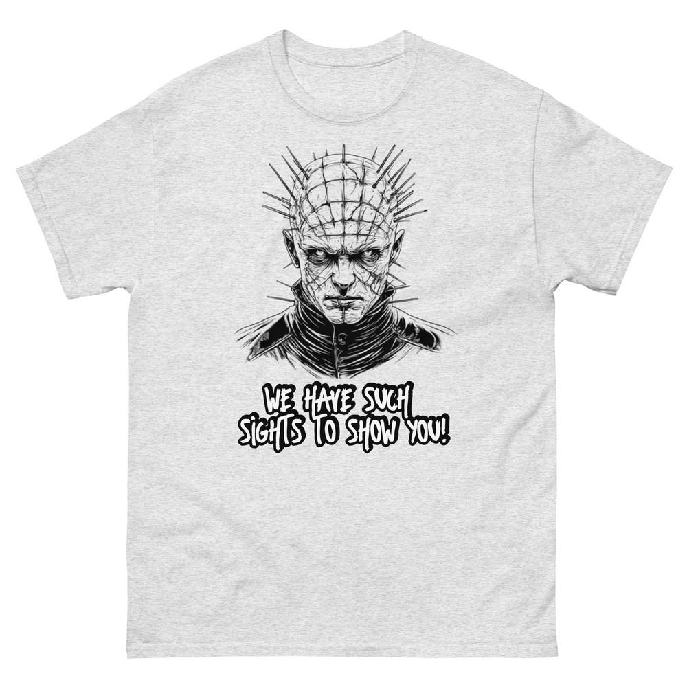 Футболка Pinhead 'У нас есть такие зрелища, чтобы показать вам' Hellraiser Tee для фанатов ужасов