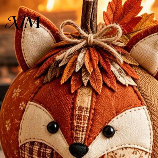 Beginner Sewing Patterns Animal Pumpkin Patchwork Kit, DIY Fox Cat Owl Cute Decoration Crafts Craft Kit for Adults, Home Fall Stitchable