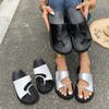 Женские тапочки, трендовые повседневные сандалии, дизайнерская обувь до щиколотки, летние пляжные тапочки, трендовые шлепанцы для улицы, новые женские шлепанцы