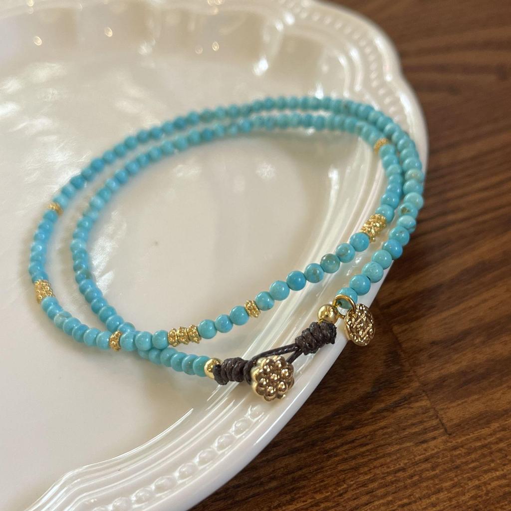 Юань Ю Высококачественное ожерелье из бирюзы: Не выцветающая, Темперамент-Личность Ключичная Цепочка для Женщин