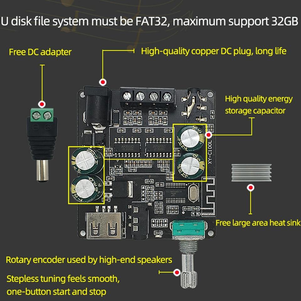 100 Вт Bluetooth 5,0 цифровой усилитель мощности плата AUX динамик 2,0 CH стерео домашняя музыка беспроводной модуль аудио усилитель