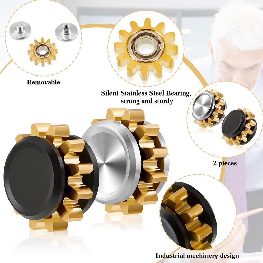 Copper Gear Metal Spinner Toy Small Fidget Toy Solid Metal Brass Gear Mini Steel Bearing for Adults Copper Gear Design Boredom Killing Time Toys