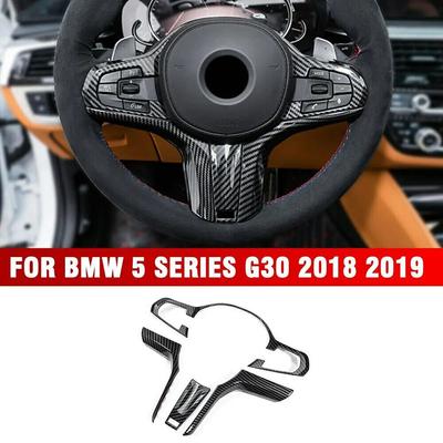 Для BMW X3 5 серии G30 2018 стиль из углеродного волокна ABS внутренняя отделка рулевого колеса кнопка рамка наклейка украшение