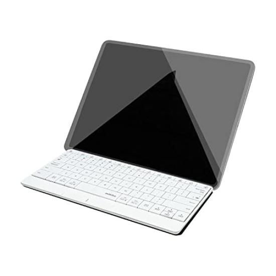 Совместимая с INNOPRESSO беспроводная клавиатура Bluetooth с тачпадом mokibo английская раскладка со специальной подставкой-чехлом Встроенная поддержка нескольких устройств (белый)