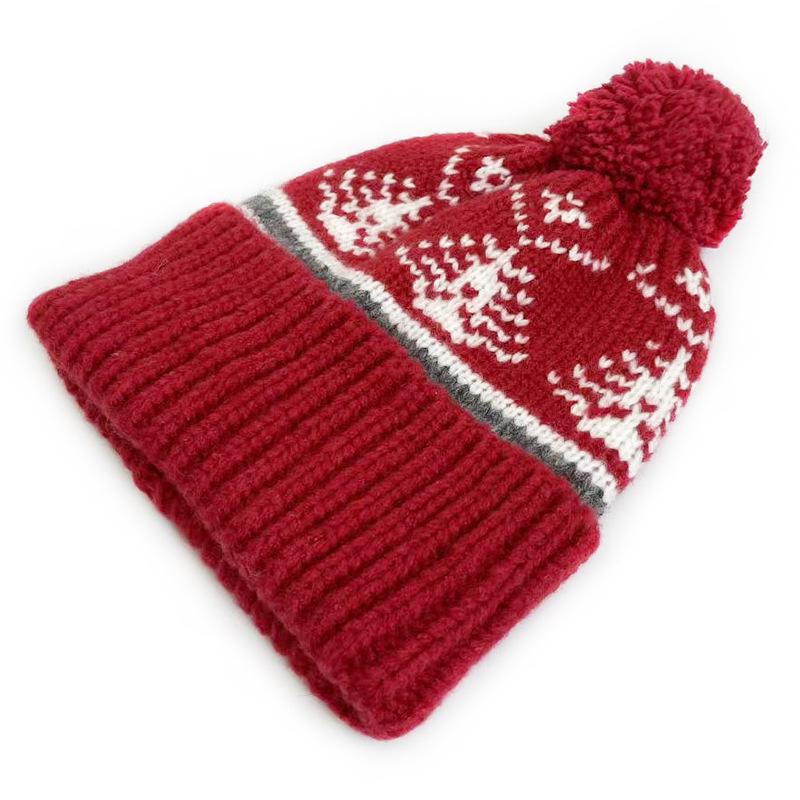 Шерстяная шапка с помпоном в стиле Fair Isle «Брат-Кот» – Теплая, Стильная Вязаная Шапка для Защиты Ушей для Мужчин и Женщин (Осень зима)