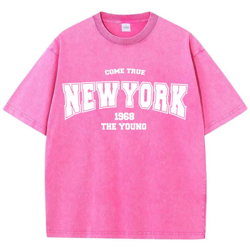 Женские хлопковые футболки с потертостями All-Math, свободные, с коротким рукавом, с простым буквенным принтом, летняя уличная женская одежда