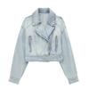 Women Autumn Winter Denim Coat Lapel Long Sleeve Short Jackets Lady Chic Loose Streetwear Women Jacket
